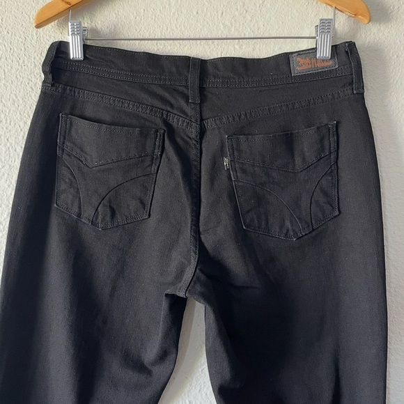 Levi’s 505 Straight Leg Jeans Women’s 8 W29 L34 Black Classic Fit Dark Denim EUC - Picture 10 of 15